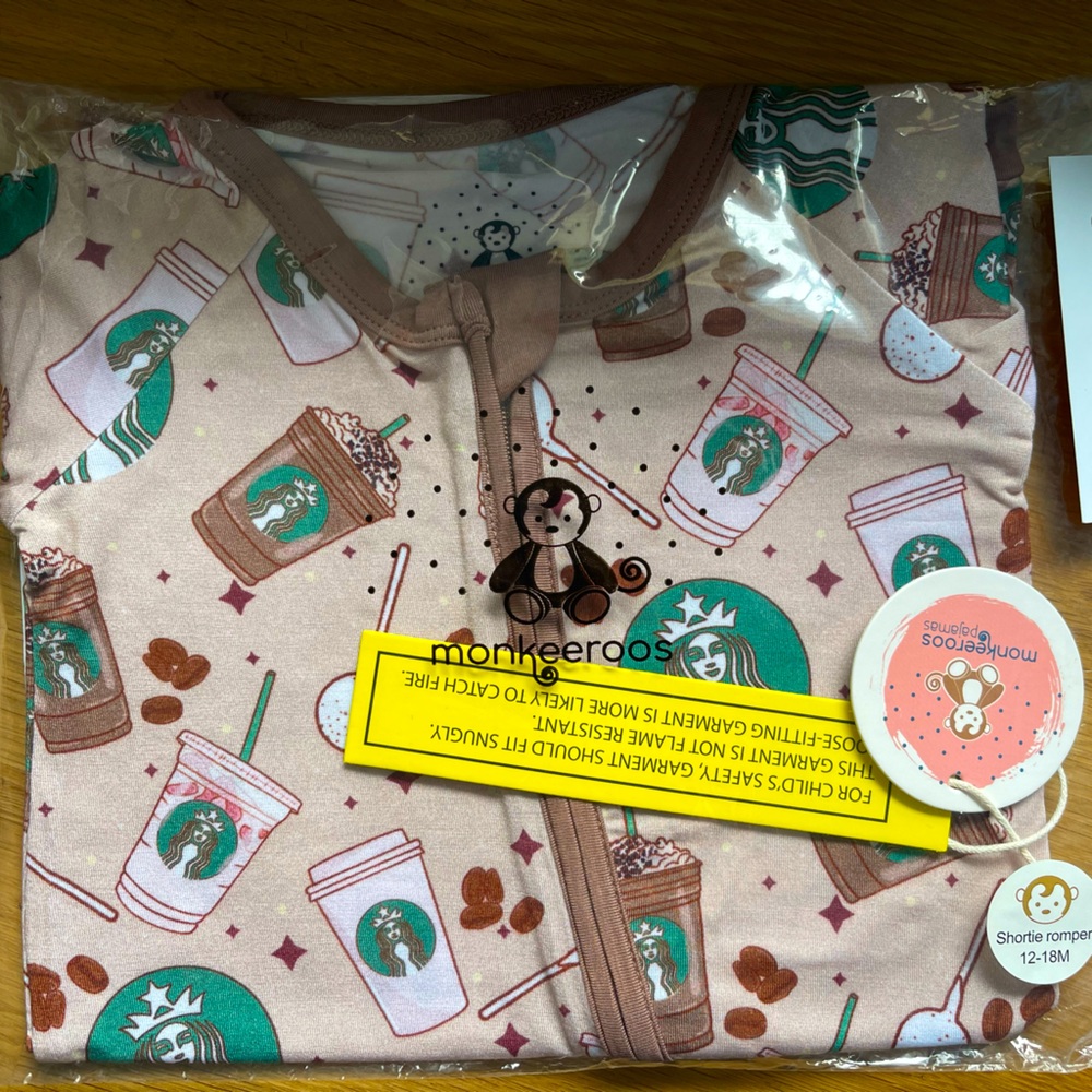 Monkeeroos Brown Cake Pop Shortie Romper